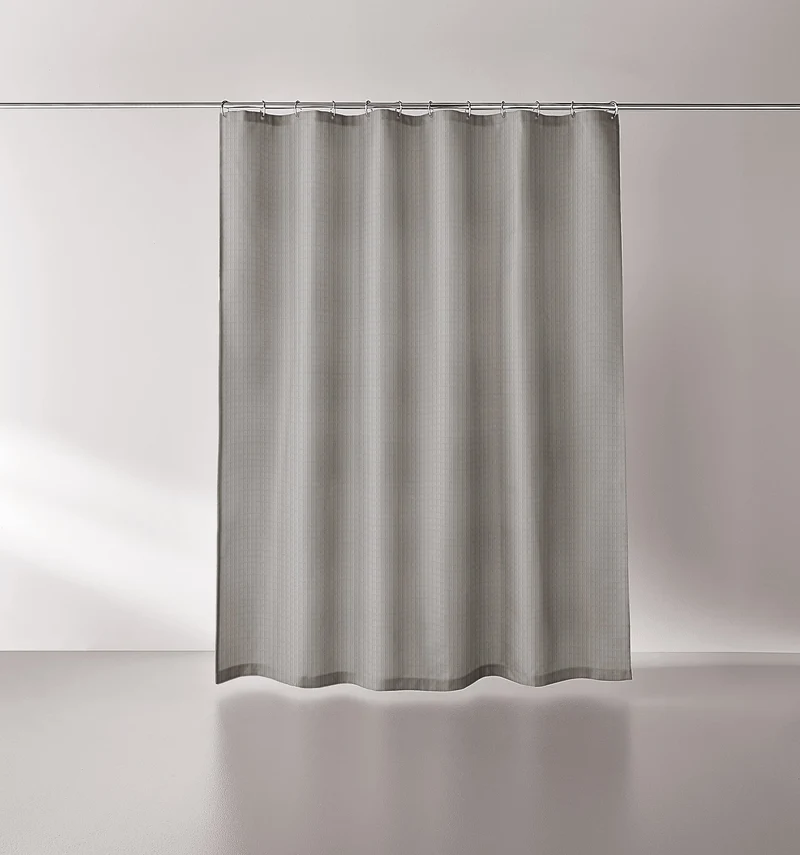 Duschvorhang Textil GRIGLIA Platinfarben 180 x 200 cm