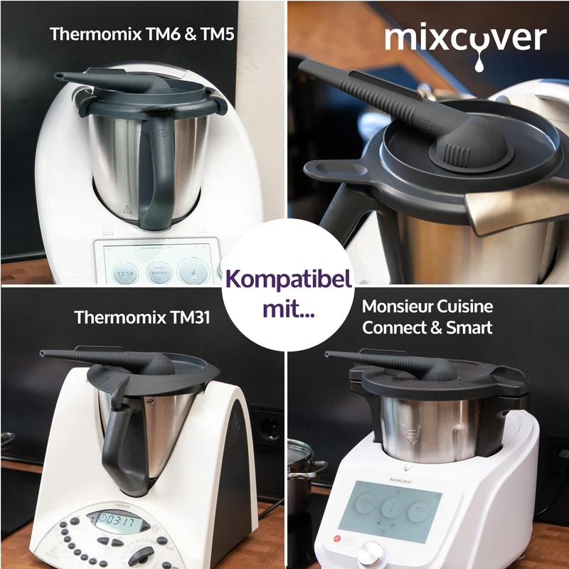 B-Ware: mixcover Steamy Wasserdampf-Ableiter Dampfaufsatz Dunstabzug Möbelschutz steam pipe aus Silikon kompatibel mit Thermomix TM6 TM5 TM31 Monsieur Cuisine Connect Monsieur Cuisine Smart