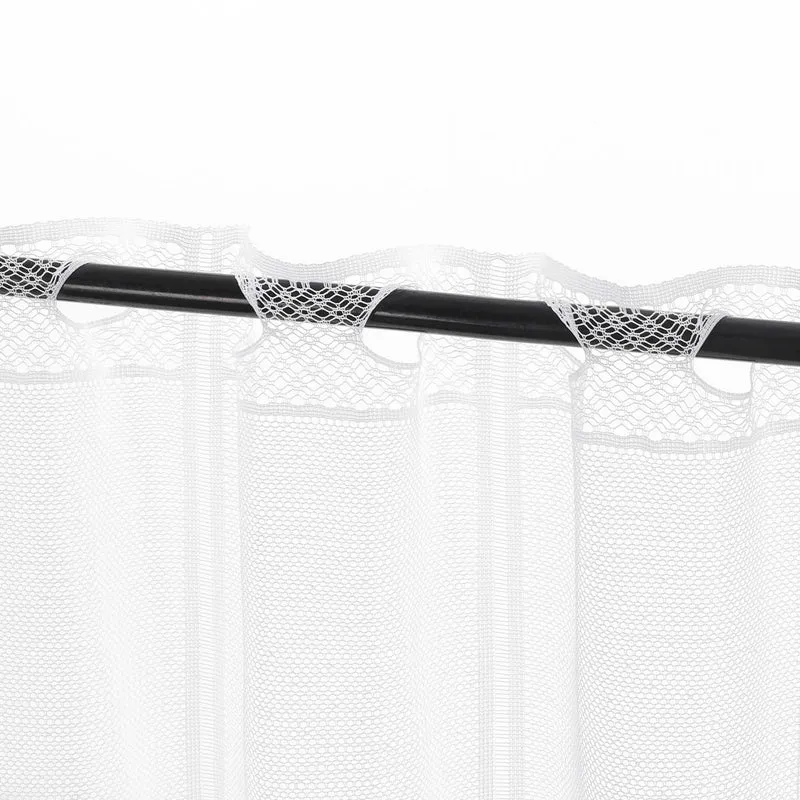 Transparent Scheibengardine mit Cafe Muster