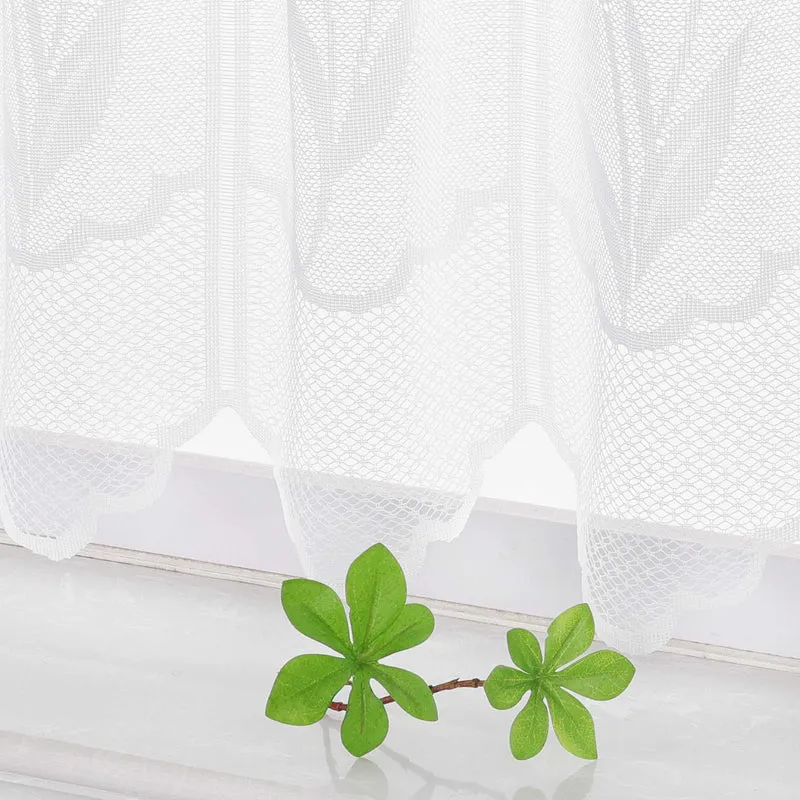 Transparent Scheibengardine mit Tulpen-Muster
