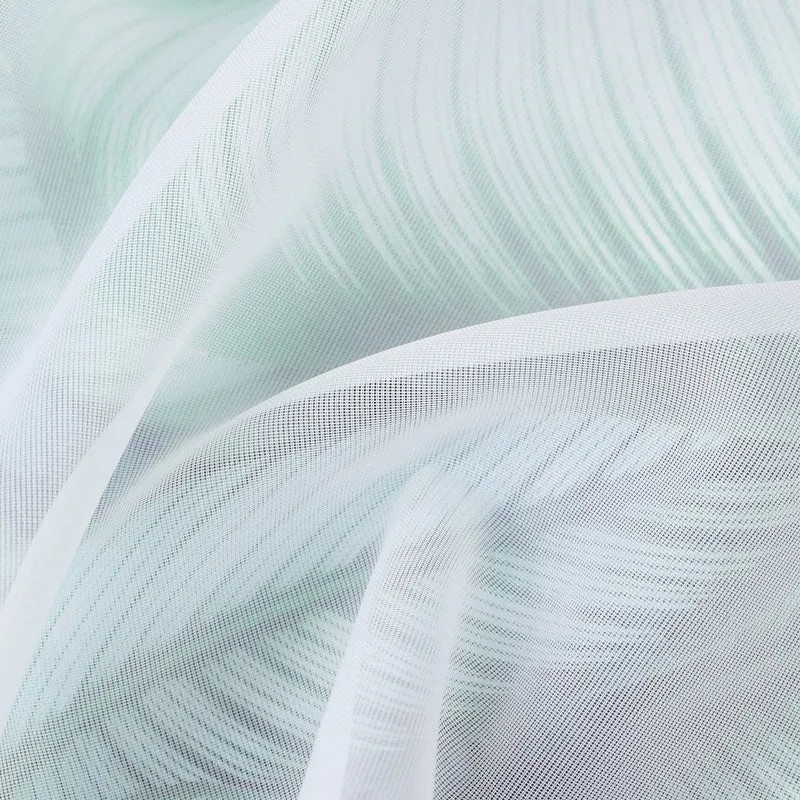 Scheibengardine Weihnachten Transparent Polyester mit rotem Rand und Stickerei Tannenbaum Weihnachtskugeln