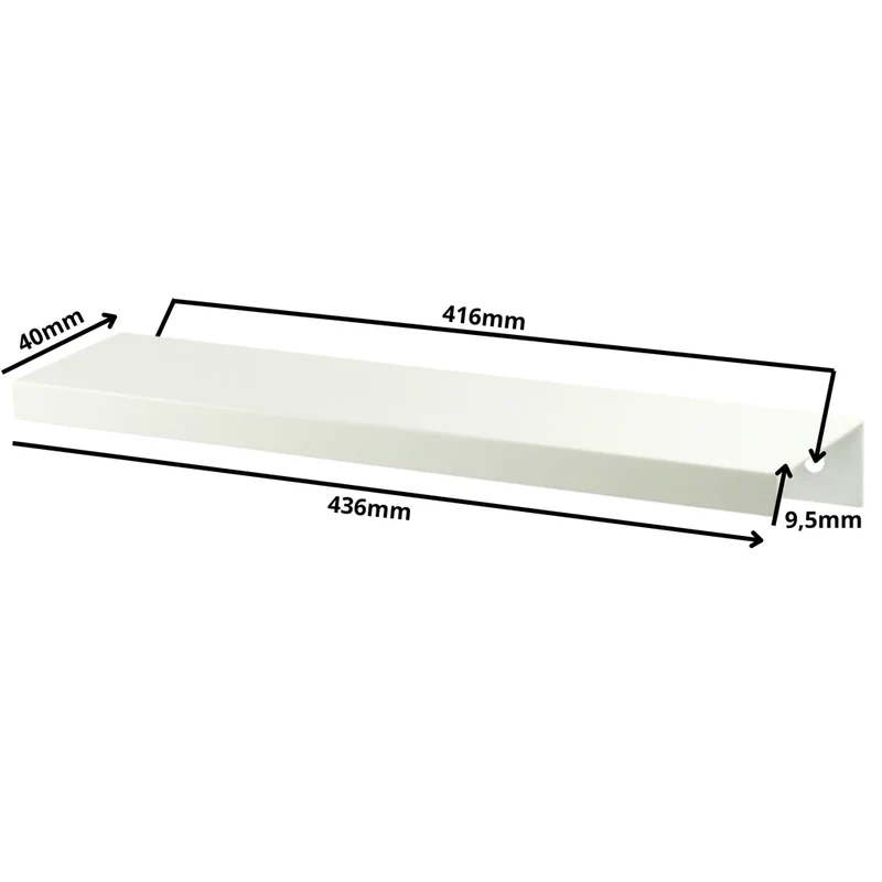 Edge Grip Rundprofil-Griff 416mm (436mm Gesamtlänge) - Weiß