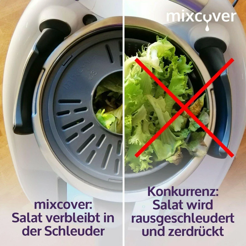 B-Ware: mixcover Salatschleuder kompatibel mit Thermomix TM6 / TM5 Salattrockner Sieb Garkorb
