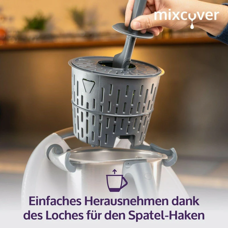 B-Ware: mixcover Salatschleuder kompatibel mit Thermomix TM6 / TM5 Salattrockner Sieb Garkorb