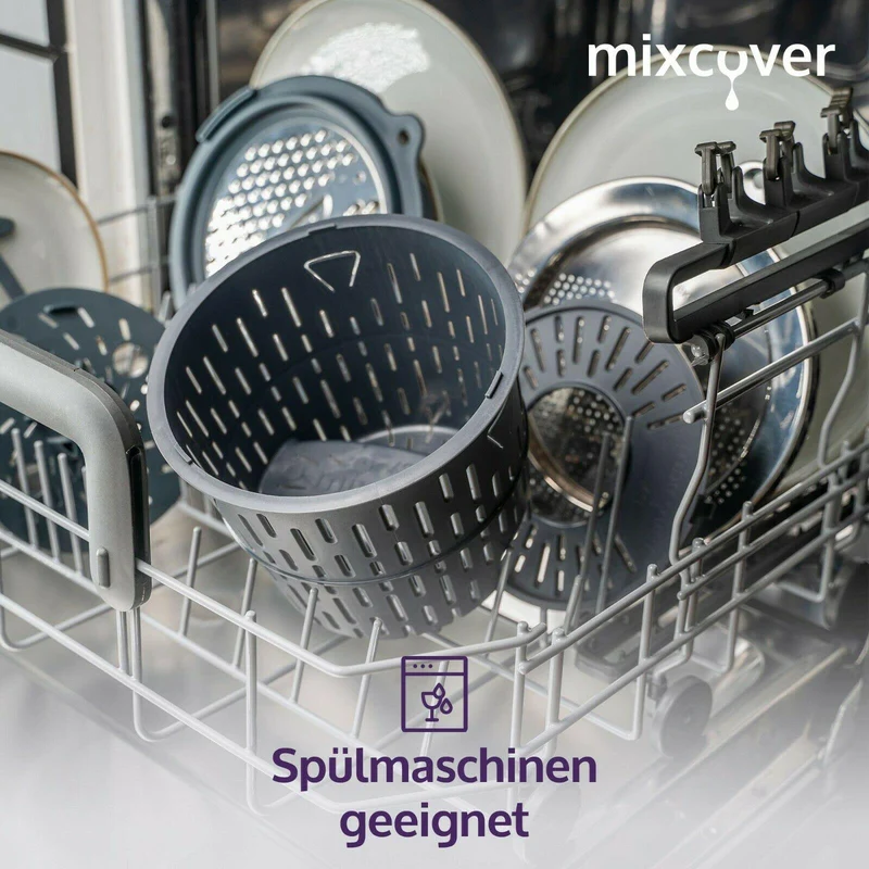 B-Ware: mixcover Salatschleuder kompatibel mit Thermomix TM6 / TM5 Salattrockner Sieb Garkorb