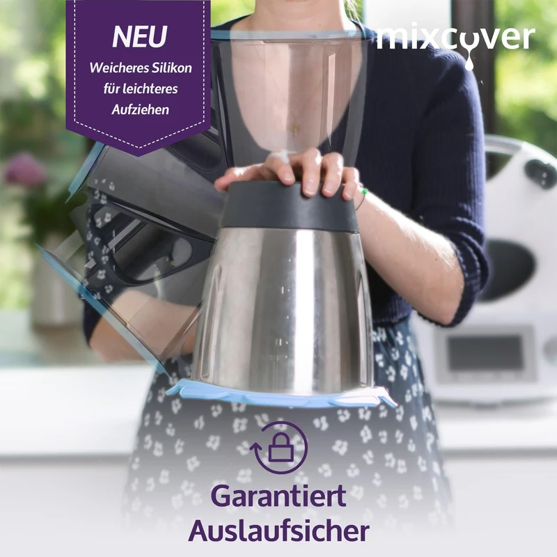 B-Ware: Silikon Deckel wasser- & geruchsdicht für Thermomix TM5 TM6 Friend Blau