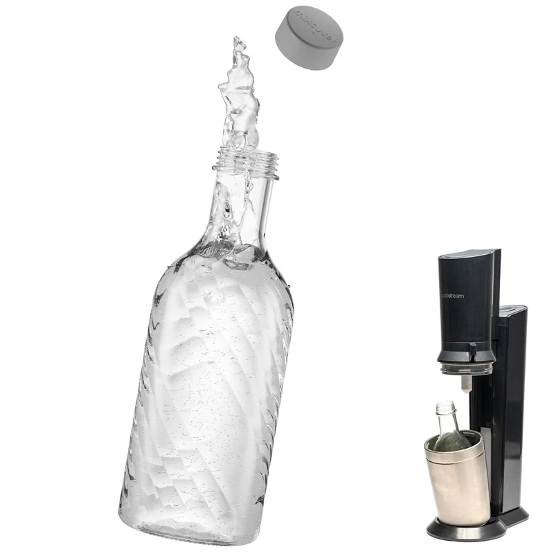 B-Ware: Glasflasche kompatibel mit SodaStream Crystal 2.0 mit 10% mehr Volumen Transparent