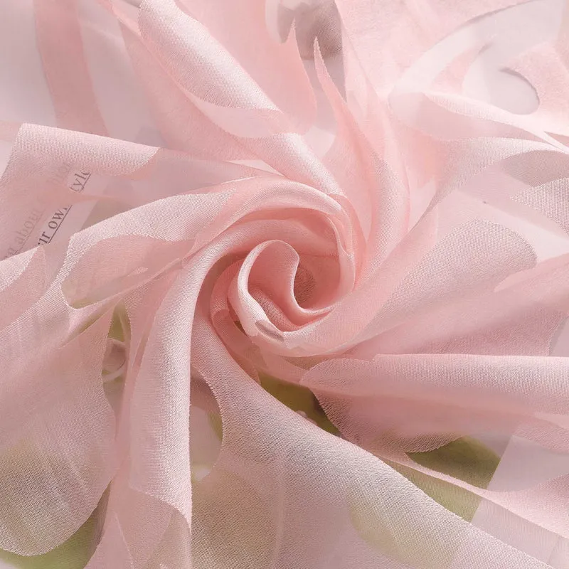 Schiebegardinen Set Rosa mit Rankenmuster