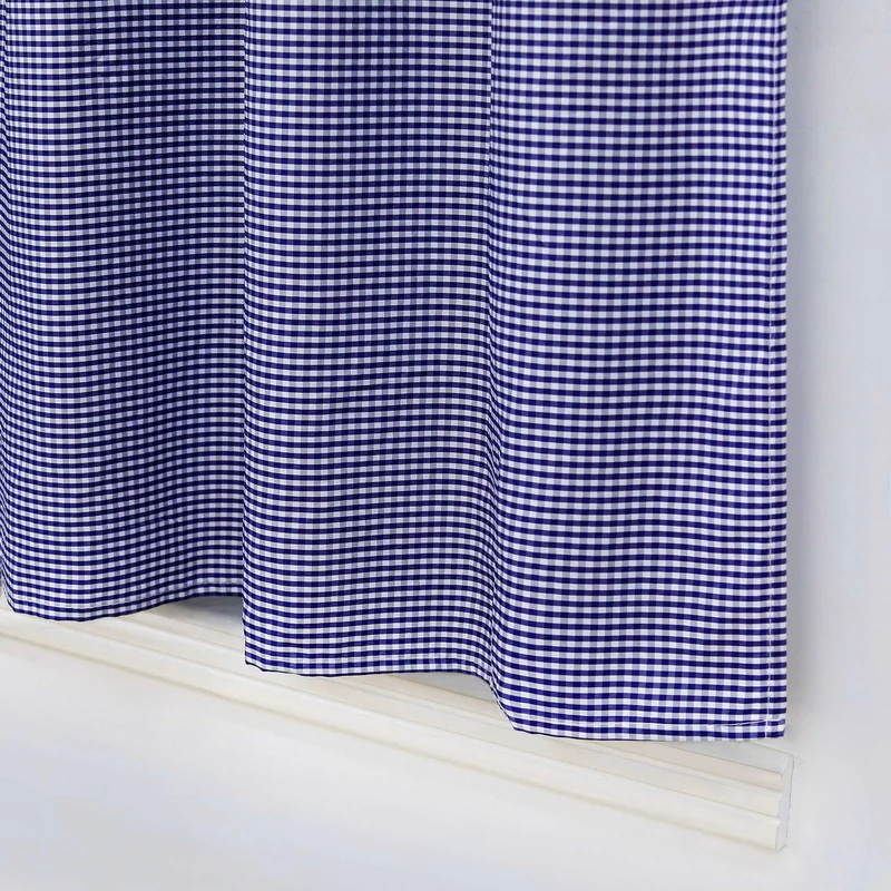 Scheibengardinen im Landhausstil mit karomuster 2er Set