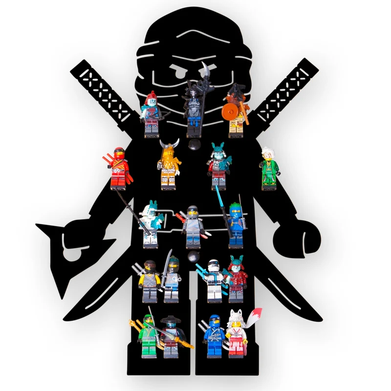 B-Ware: moin minis Ninja Schwarz Kinderzimmer Regal für 18 Minifiguren Klemmbausteinen