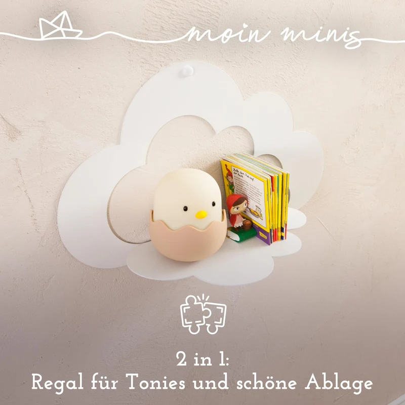 B-Ware: moin minis Wolke Weiß magnetisches Regal kompatibel mit 25 Tonie Figuren und Tonie Box Wolkenregal für Kinder Hörfiguren Magnetregal