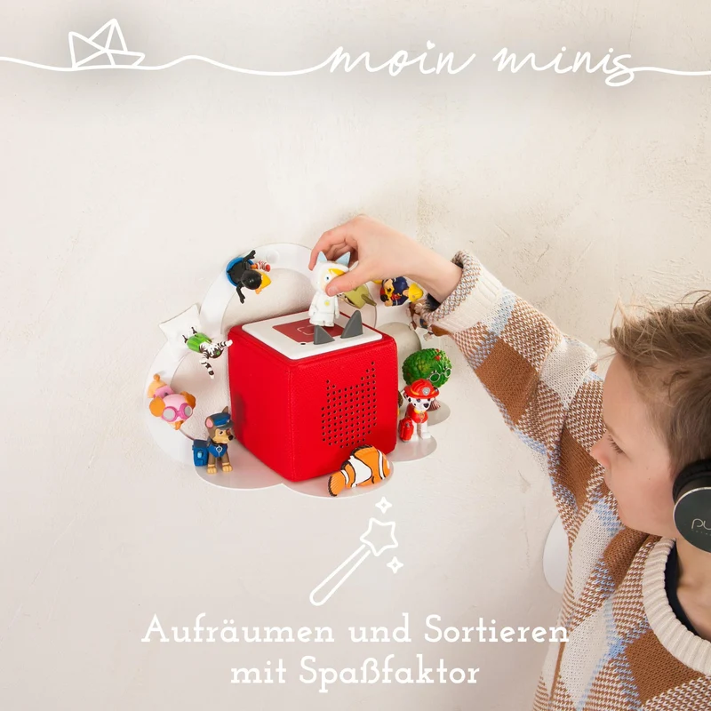 B-Ware: moin minis Wolke Weiß magnetisches Regal kompatibel mit 20 Tonie Figuren und Tonie Box Wolkenregal für Kinder Hörfiguren Magnetregal