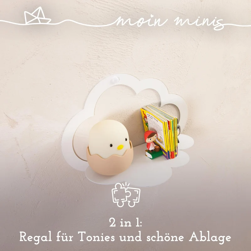 B-Ware: moin minis Wolke Weiß magnetisches Regal kompatibel mit 20 Tonie Figuren und Tonie Box Wolkenregal für Kinder Hörfiguren Magnetregal
