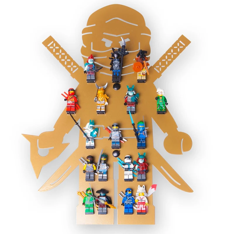 B-Ware: moin minis Ninja Gold Kinderzimmer Regal für 18 Minifiguren Klemmbausteinen