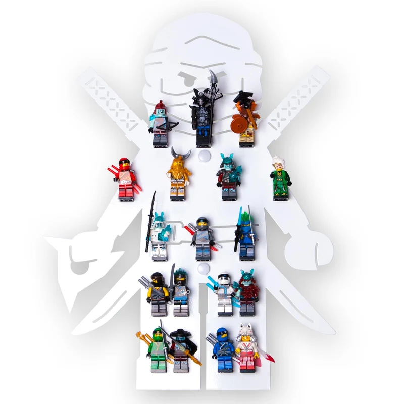 B-Ware: moin minis Ninja Weiß Kinderzimmer Regal für 18 Minifiguren Klemmbausteinen