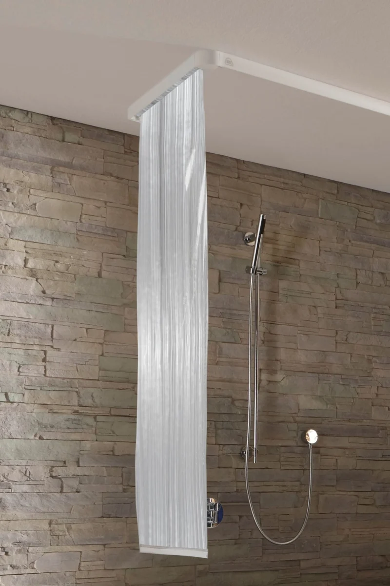 Schmaler Duschrollo für kleine Leerkassette Milky 53 x 240 cm
