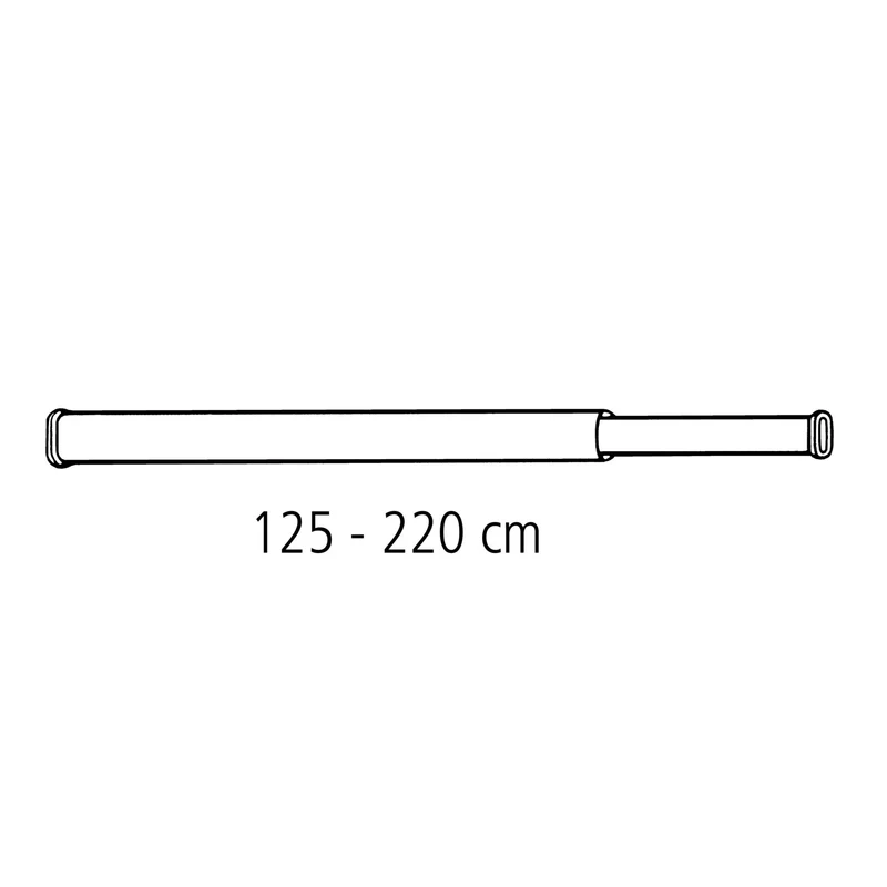 Duschvorhang-Federschiene Weiß 125 - 220 cm im Set mit 12 Gleitern