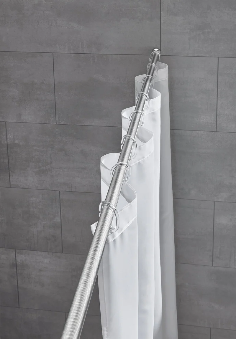 Duschvorhang-Federstange ⌀ 21 mm mit Struktur Chromfarben 125 - 220 cm Teleskopstange