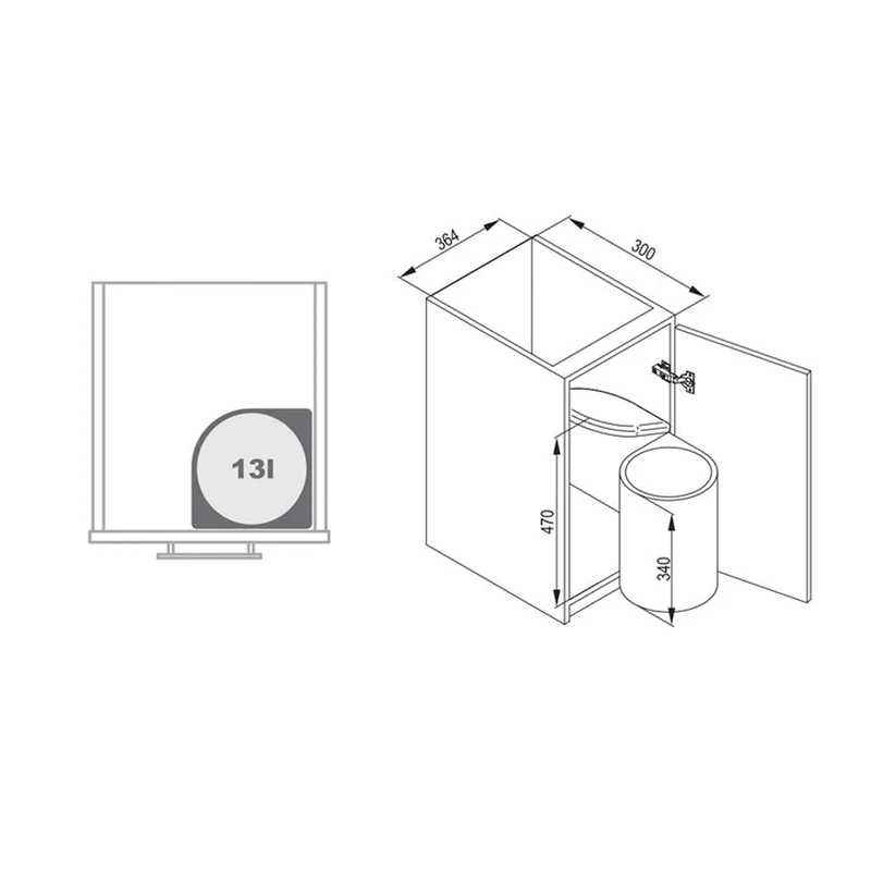 Abfalleimer AUTOMAT 270 für 450mm Schrank