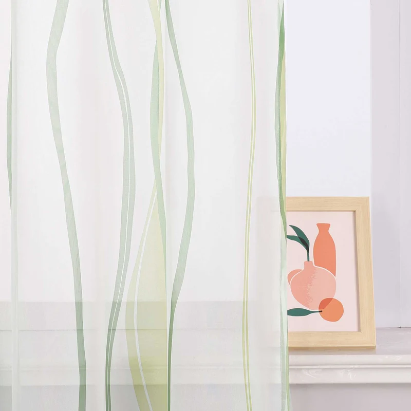 Gardine Ösenschal mit bunten Wellenmustern 1 stück