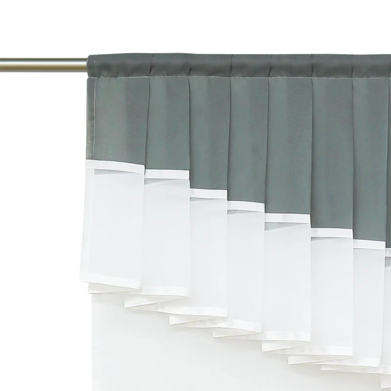 Romantischer Vorhang mit Volant 2-in-1 Design