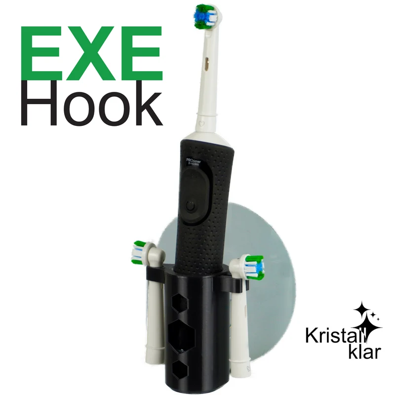 EXE-Hook Zahnbürstenhalter für Elekrische Zahnbürsten & 2 Aufsätze