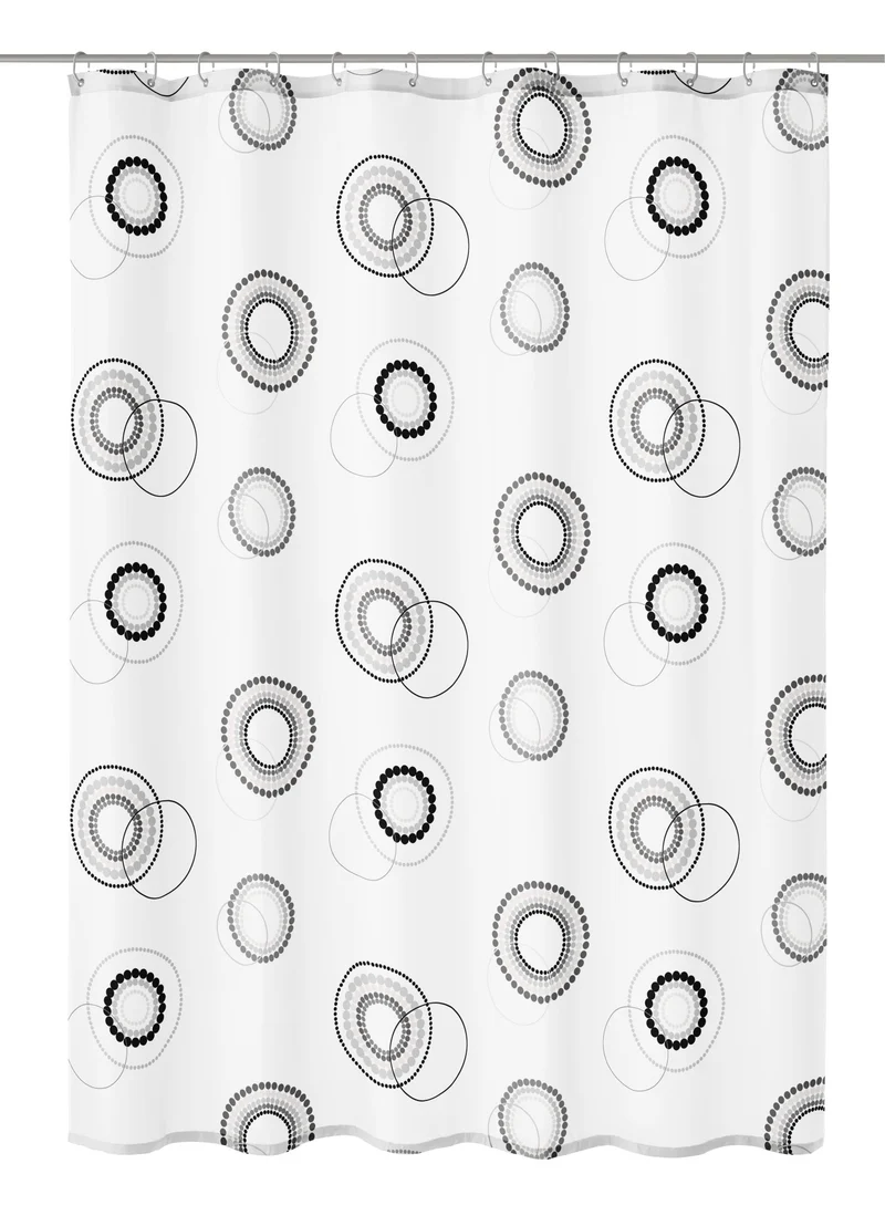 Duschvorhang Textil LUNA Schwarz-Weiß 180 x 200 cm