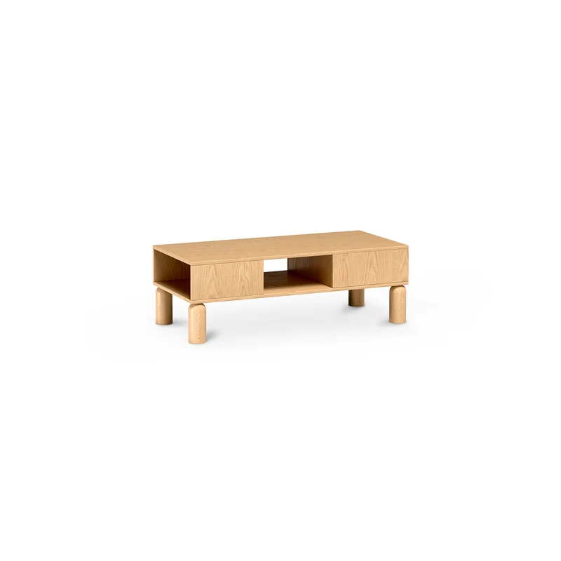 Couchtisch 110x37 mit offenen Fächern im skandinavischen Stil | FJORD