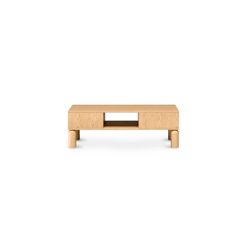 Couchtisch 110x37 mit offenen Fächern im skandinavischen Stil | FJORD