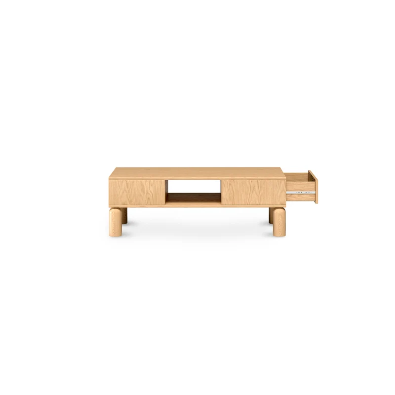 Couchtisch 110x37 mit offenen Fächern im skandinavischen Stil | FJORD