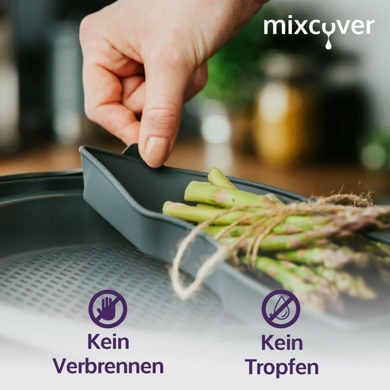 B-Ware: mixcover Dampfgarform Silikonform Auflaufform kompatibel mit Thermomix Zubehör für Varoma Einlegeboden - Zubehör für TM5 TM6 TM31 TM Friend, halb
