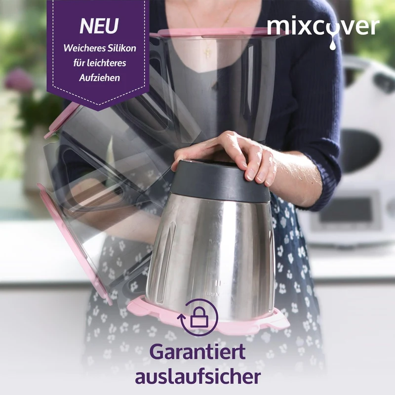 B-Ware: Silikon Deckel wasser- & geruchsdicht für Thermomix TM5 TM6 Friend Pink