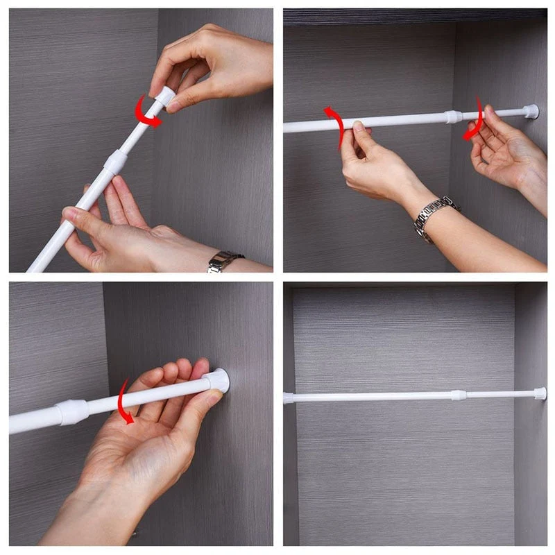 Ausziehbare Gardinenstange ohne Bohren (30–90 cm).