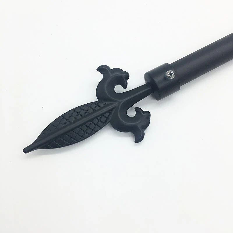 Schwarze Gardinenstange (65–190 cm)