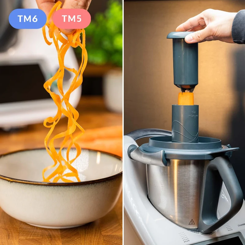 B-Ware: Spiralschneider Gemüsenudeln schneiden kompatibel mit Thermomix TM6 TM5