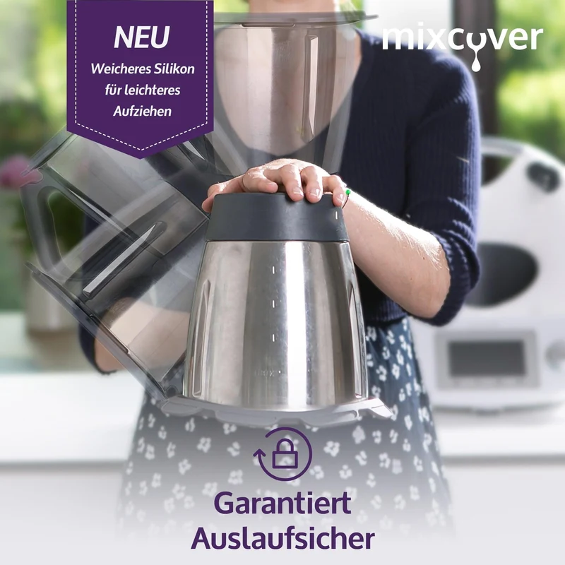 B-Ware Silikon Deckel wasser geruchsdicht für Thermomix TM5 TM6 grau