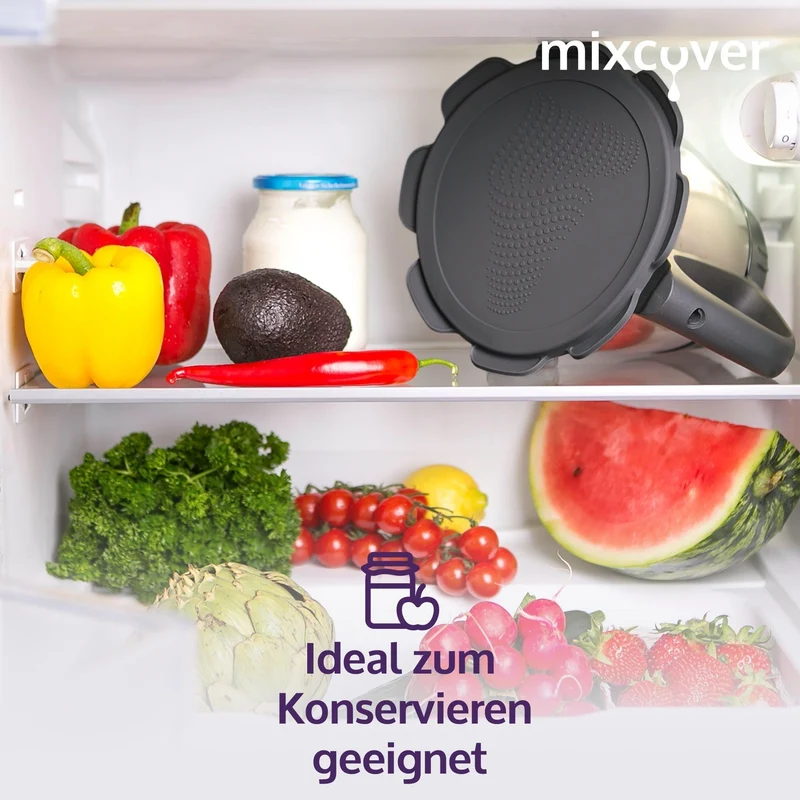 B-Ware Silikon Deckel wasser geruchsdicht für Thermomix TM5 TM6 grau