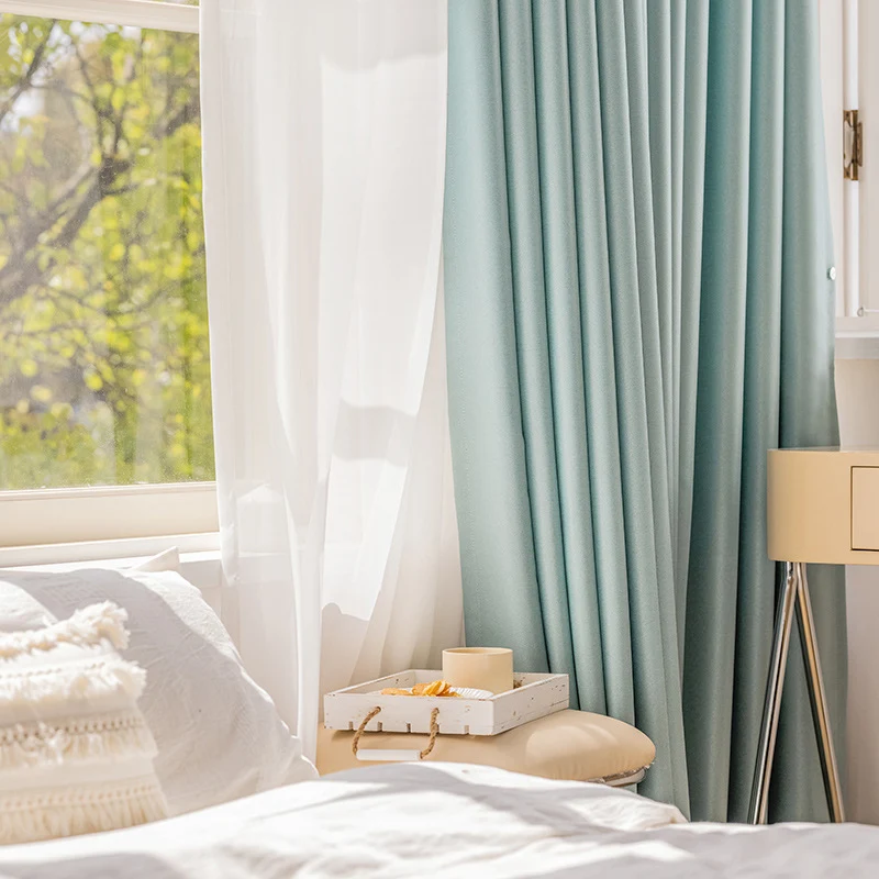 Wassergrüner Vorhang für das Schlafzimmer