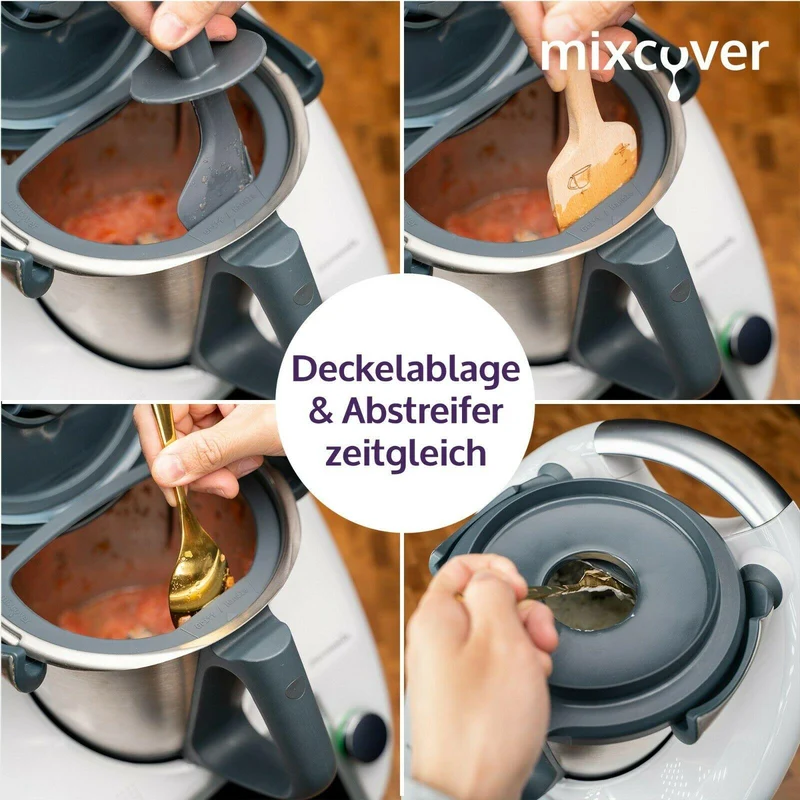 B-Ware: mixcover Deckelhalter und Abstreifhilfe kompatibel mit Vorwerk Thermomix TM6 TM5 TM31