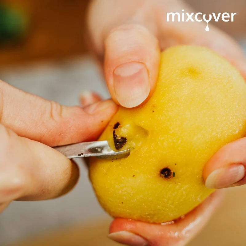 mixcover Kartoffelaugenentferner mit zwei unterschiedlich großen Kellen für Gemüse und Obst geeignet Küchenhelfer