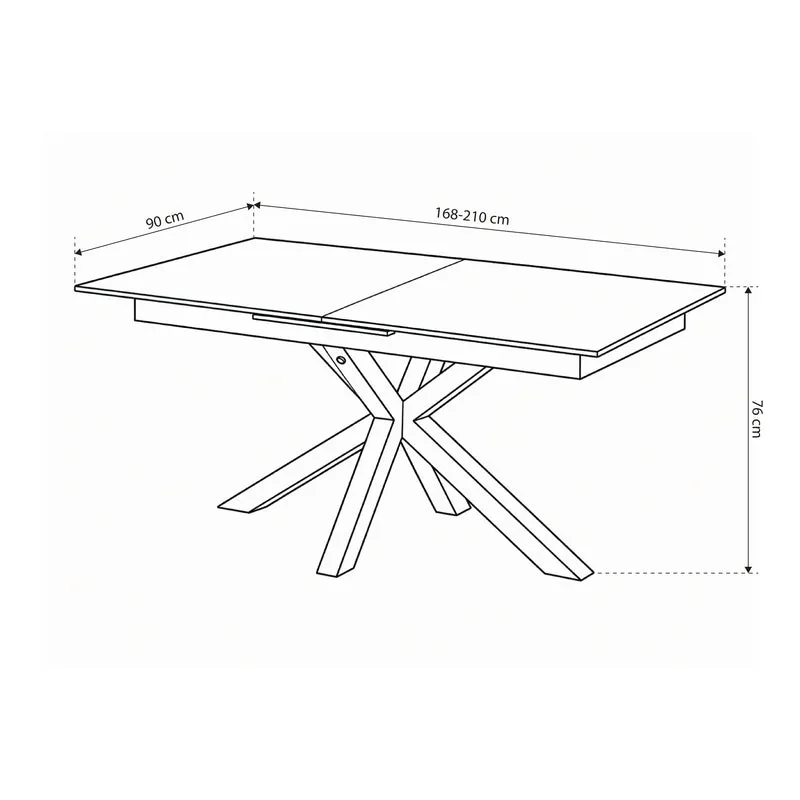 Ausziehbarer Esstisch 168–210x76 cm im modernen Stil | Lorrins