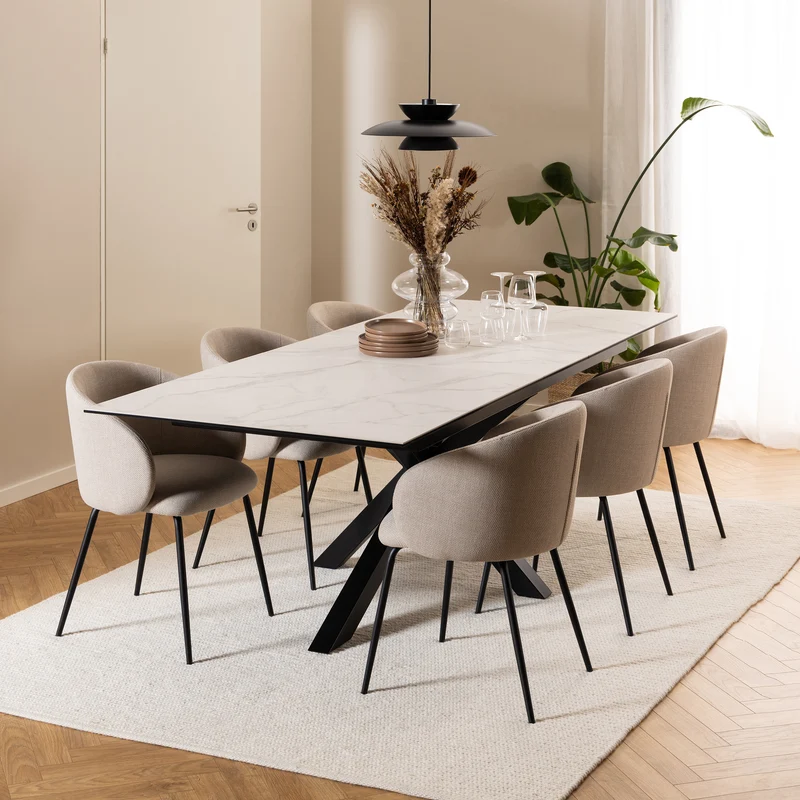 Großer ausziehbarer Esstisch 200–240x76 cm im modernen Stil | Lorrins