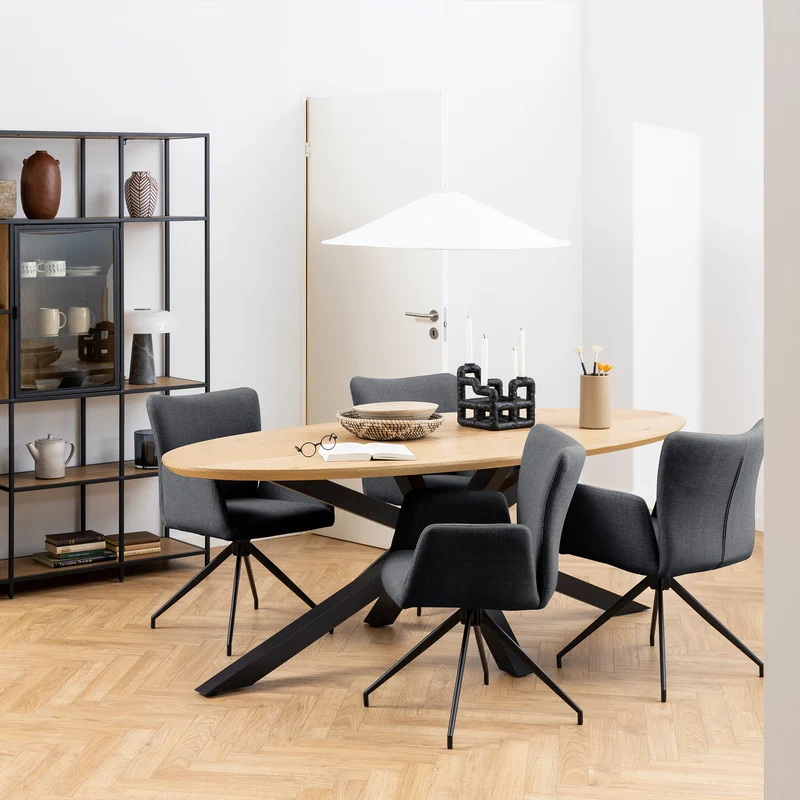Großer ovaler Tisch 220x76 cm im Industrial-Stil | Surfo