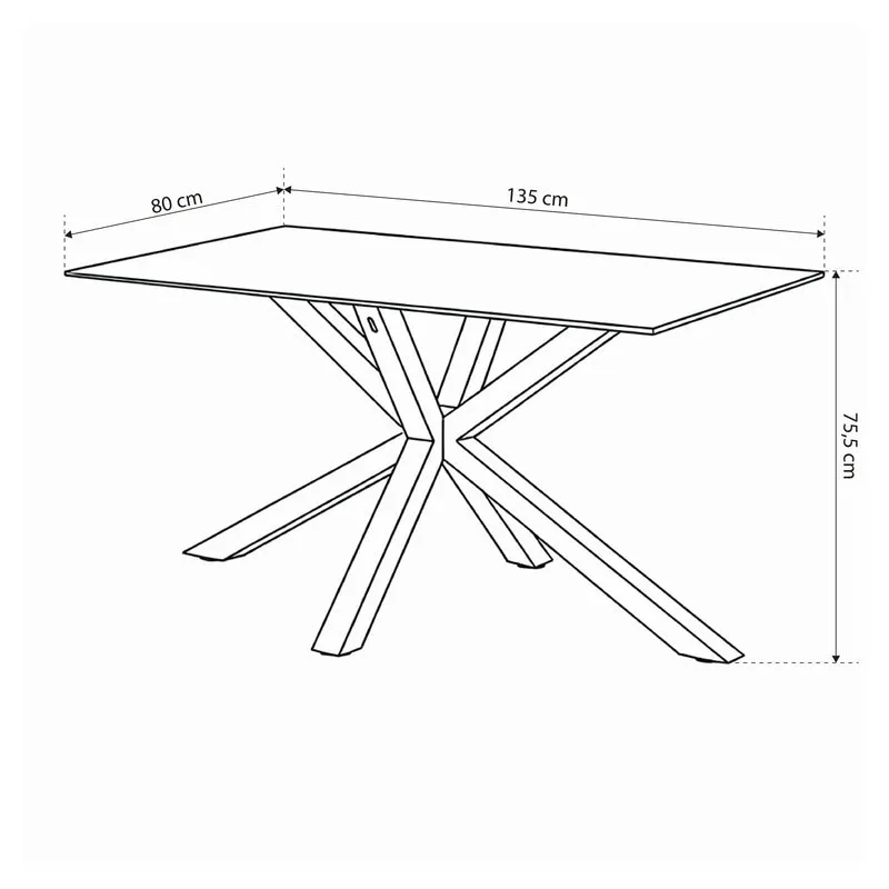 Esstisch 135x80 cm im modernen Stil | Oryss