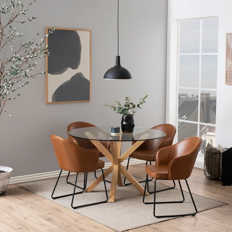 Runder Glastisch 119x76 cm im modernen Stil | Stela