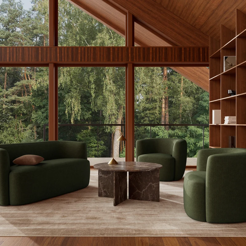 Runder Couchtisch mit einem Durchmesser von 90 cm im eleganten Stil | Plaris