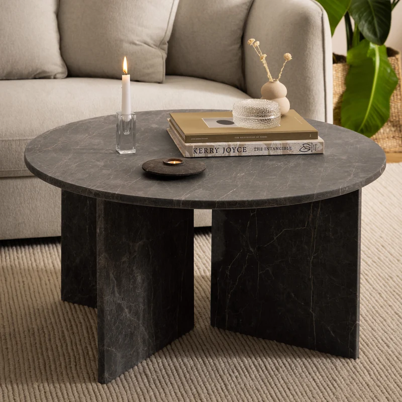 Runder Couchtisch mit einem Durchmesser von 90 cm im eleganten Stil | Plaris