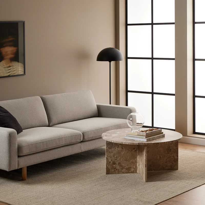 Runder Couchtisch mit einem Durchmesser von 90 cm im eleganten Stil | Plaris