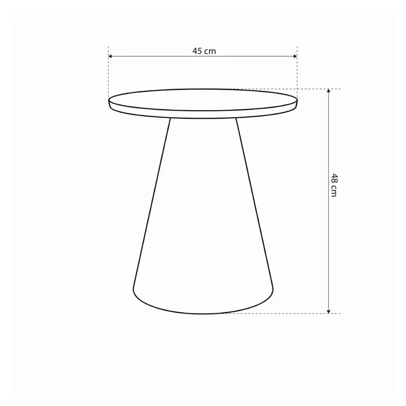 Runder Couchtisch mit einem Durchmesser von 45 cm im Soft-Loft-Stil | Talin
