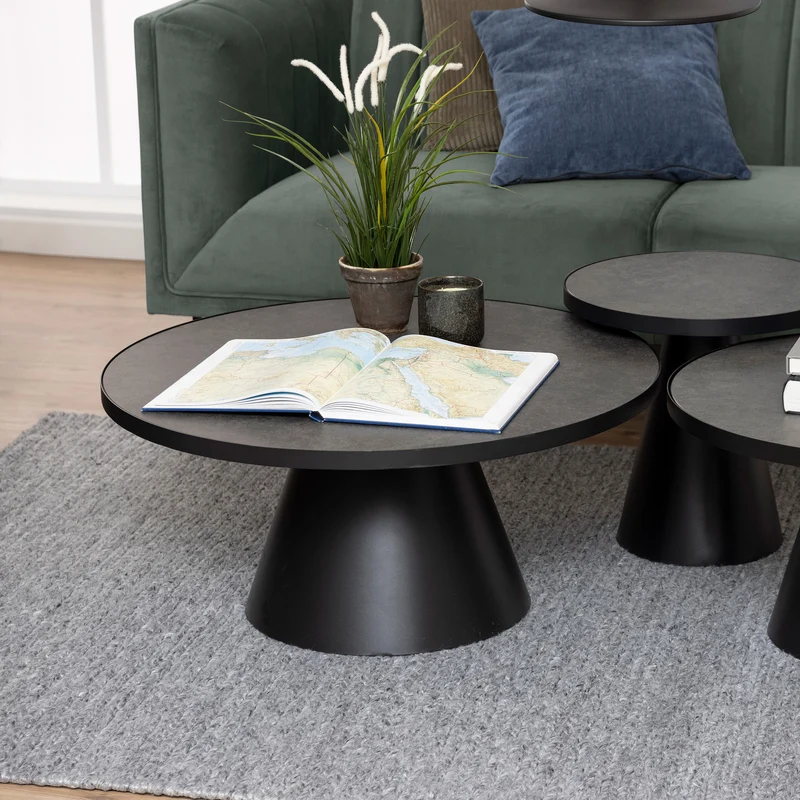 Runder Couchtisch mit einem Durchmesser von 86 cm im modernen Stil | Soren